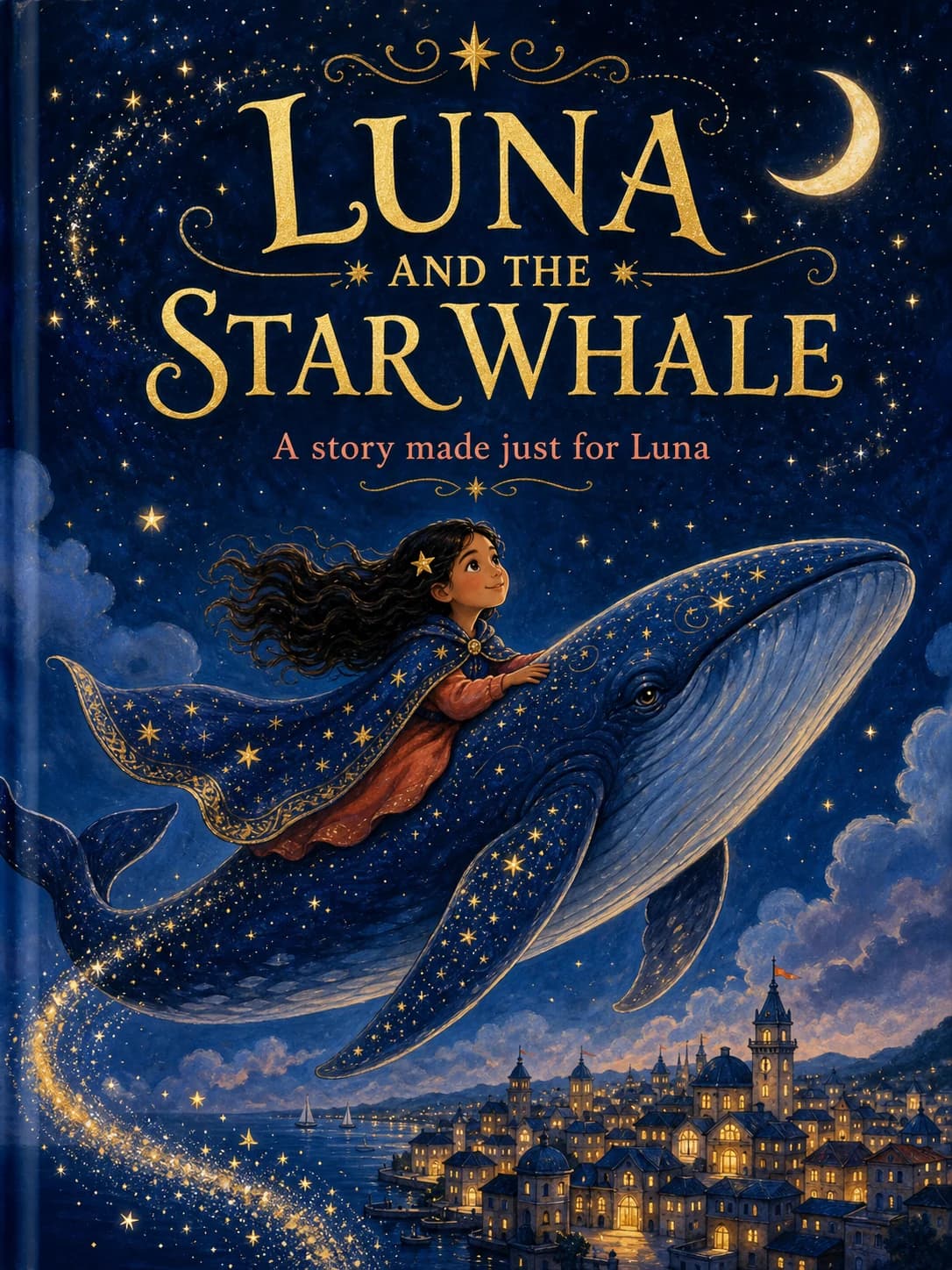 Luna and the Star Whale personalised children’s book cover