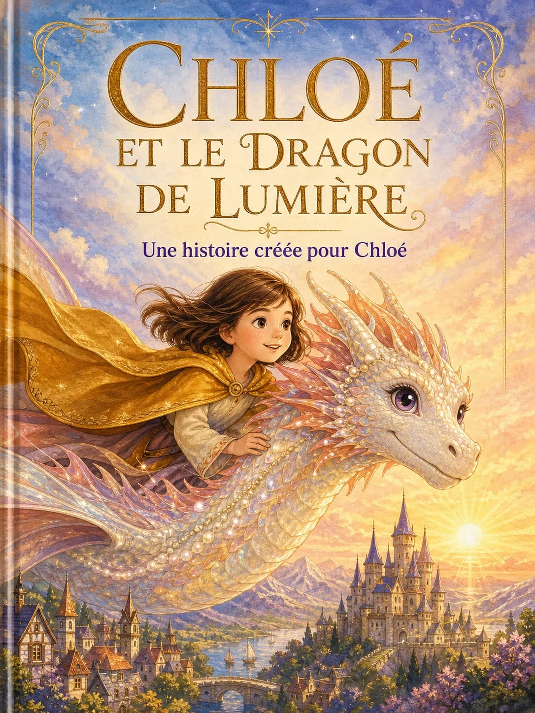 Couverture du livre personnalisé Chloé et le Dragon de Lumière