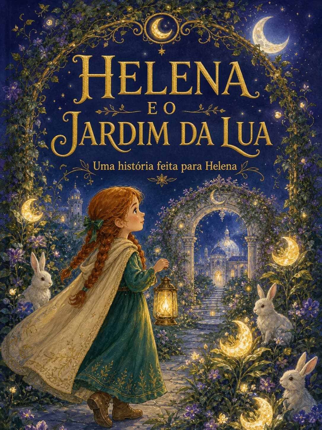 Capa do livro infantil personalizado Helena e o Jardim da Lua