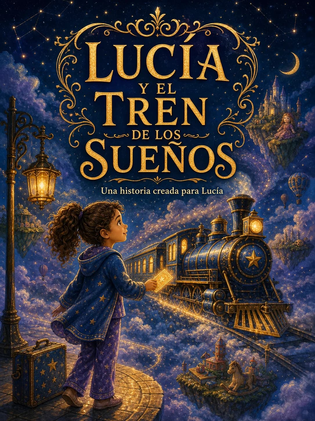 Portada del libro infantil personalizado Lucía y el Tren de los Sueños