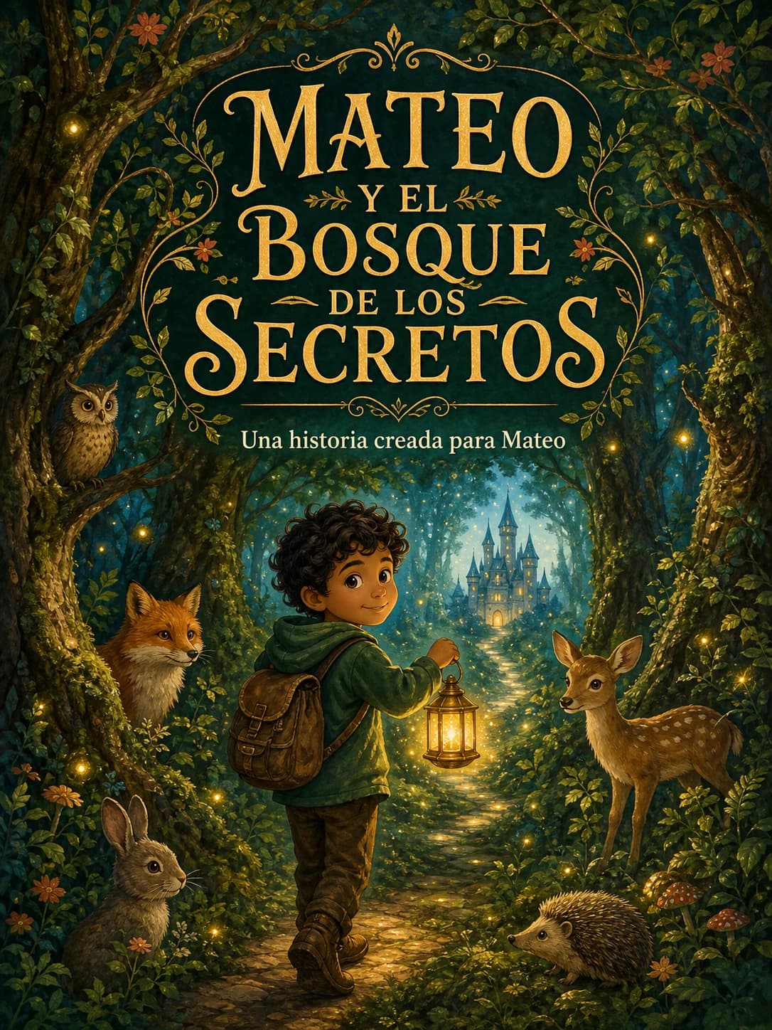 Portada del libro infantil personalizado Mateo y el Bosque de los Secretos