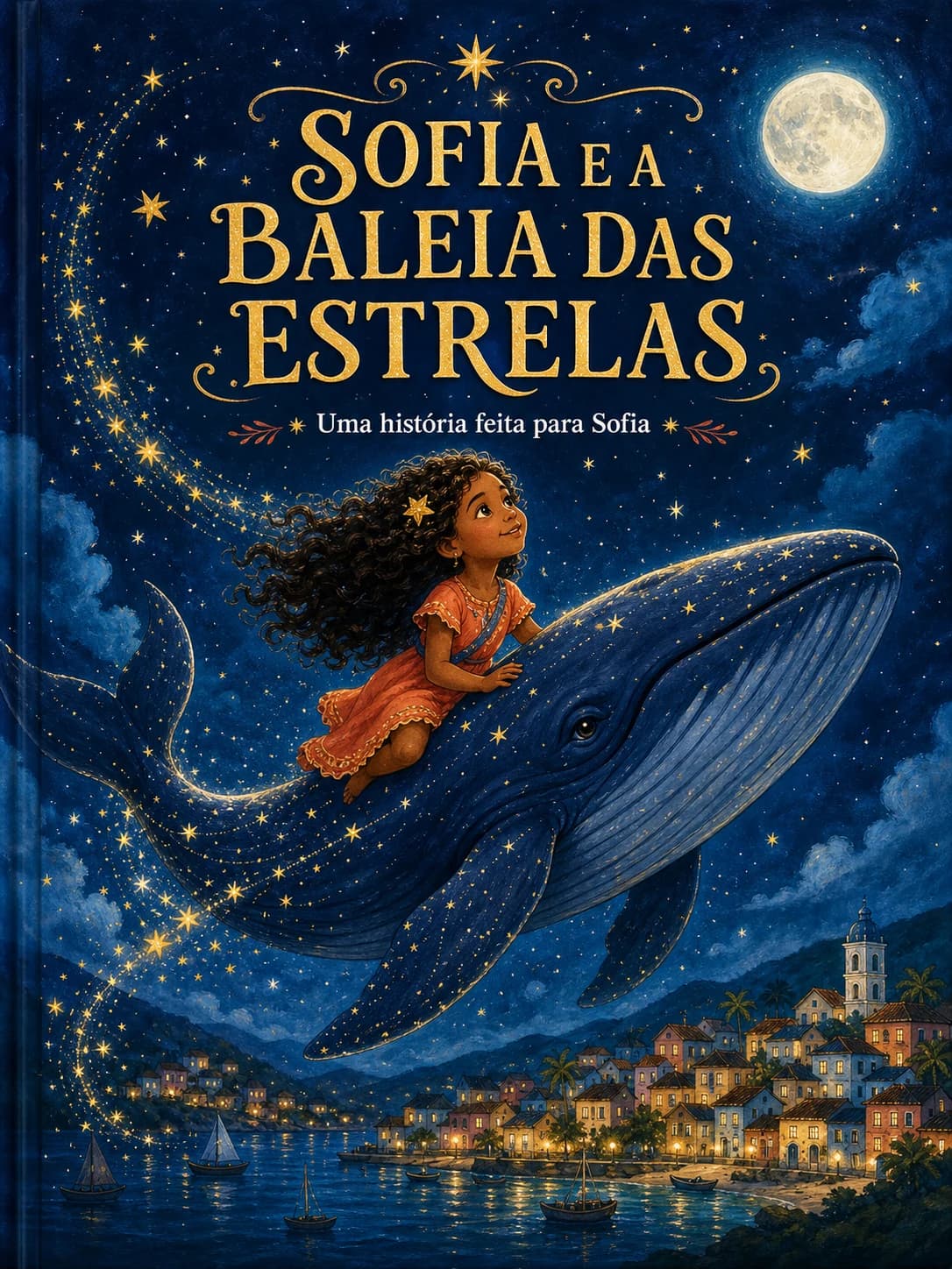 Capa do livro infantil personalizado Sofia e a Baleia das Estrelas