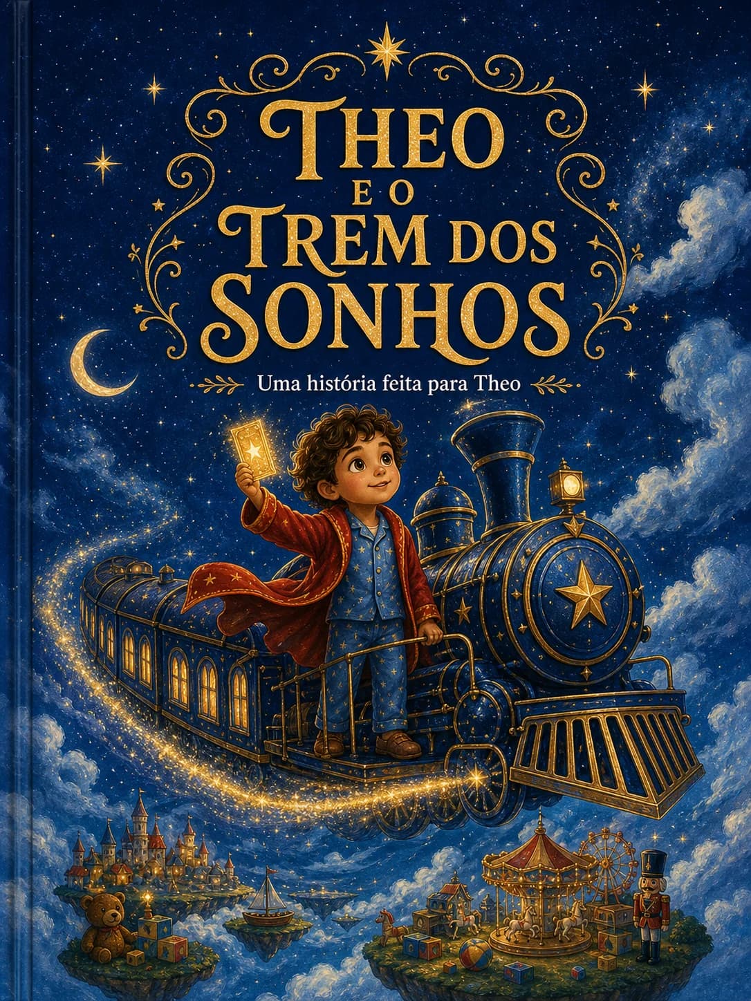 Capa do livro infantil personalizado Theo e o Trem dos Sonhos